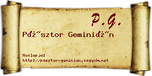 Pásztor Geminián névjegykártya